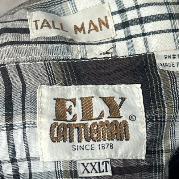 Ely Cattleman Western Pearl Snap Button Down Plaid Cowboy Rancher Shirt - Picture 5 of 5